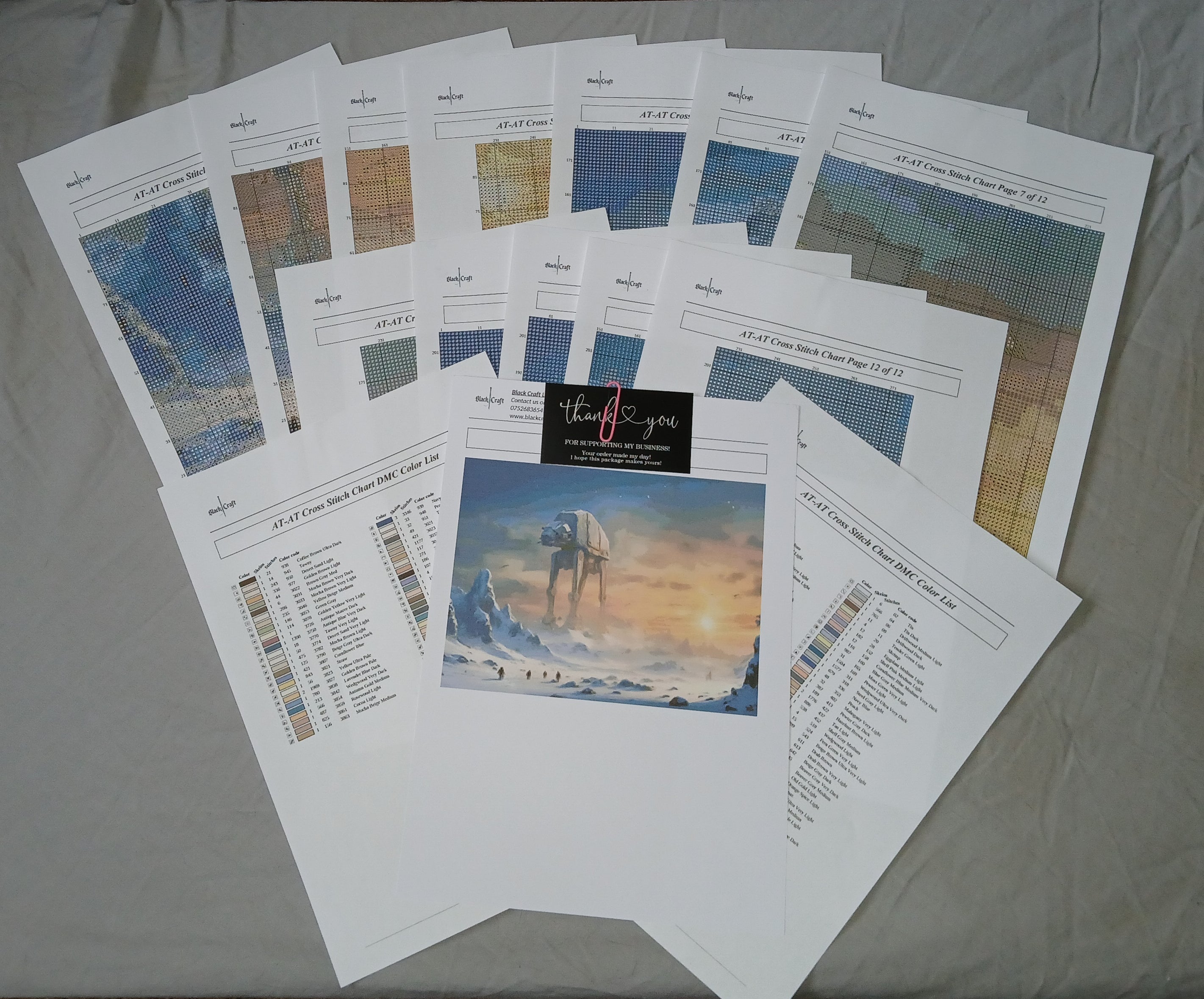 AT-AT Cross Stitch Chart (DMC)