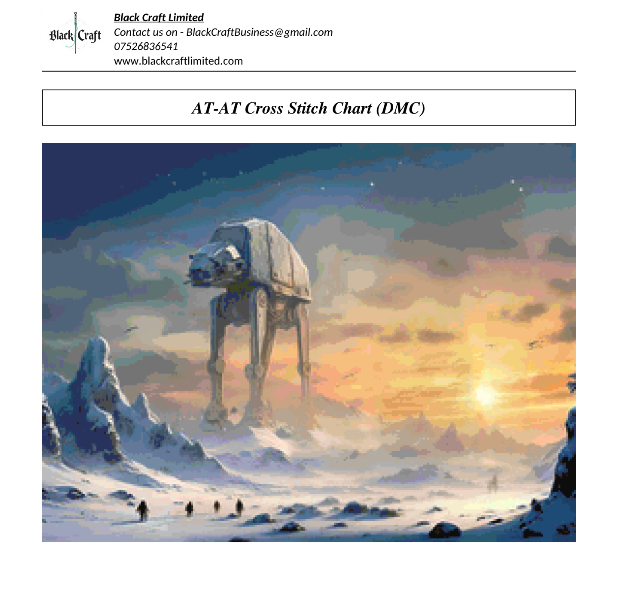 AT-AT Cross Stitch Chart (DMC)