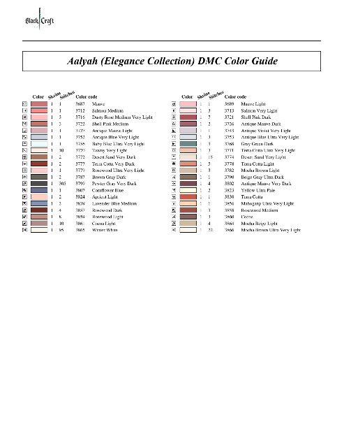 Aalyah Cross Stitch Chart