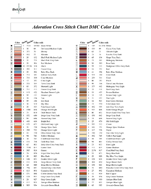 Adoration Cross Stitch Chart