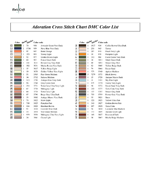 Adoration Cross Stitch Chart