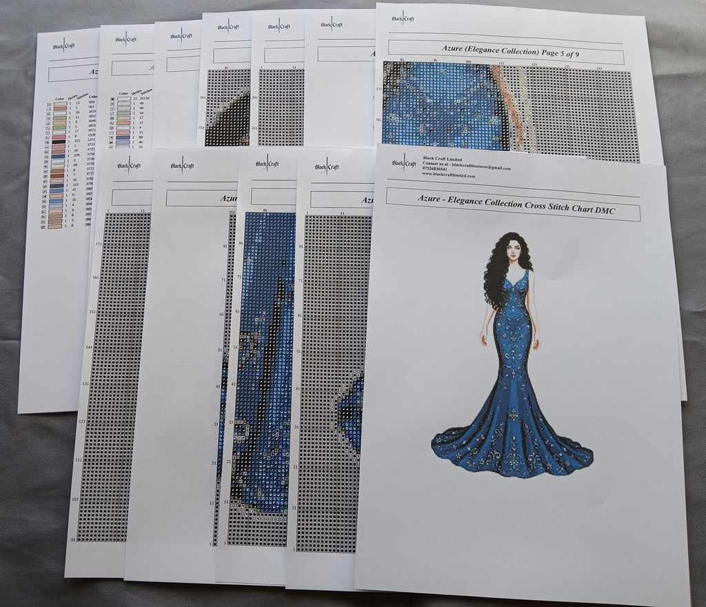 Azure Cross Stitch Chart Pack