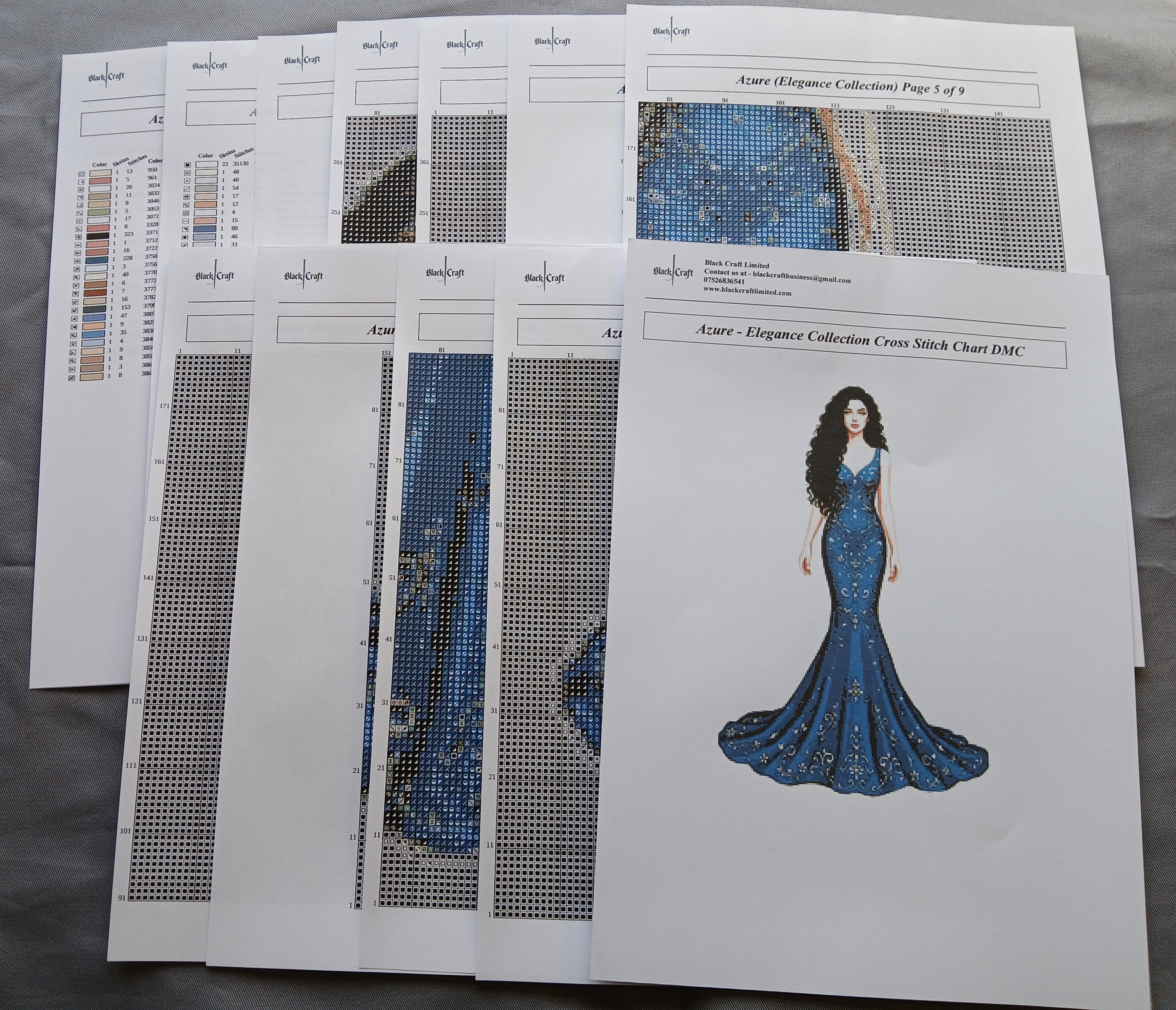 Azure Cross Stitch Chart Pack