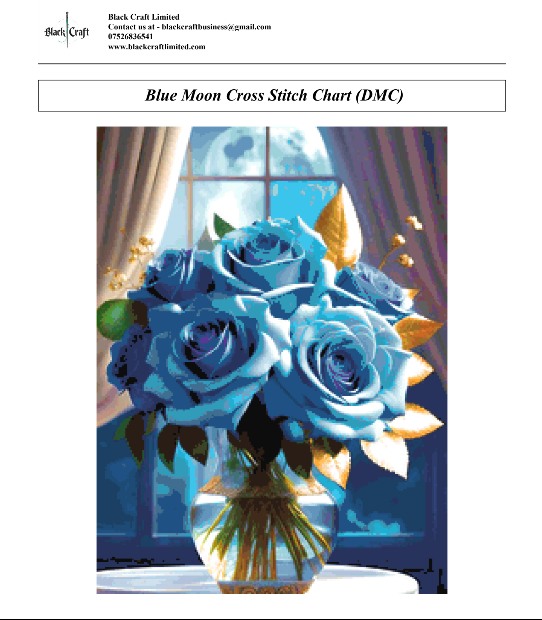 Blue Moon Cross Stitch Chart