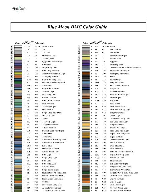Blue Moon Cross Stitch Chart