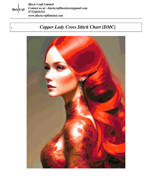 Copper Lady Cross Stitch Chart