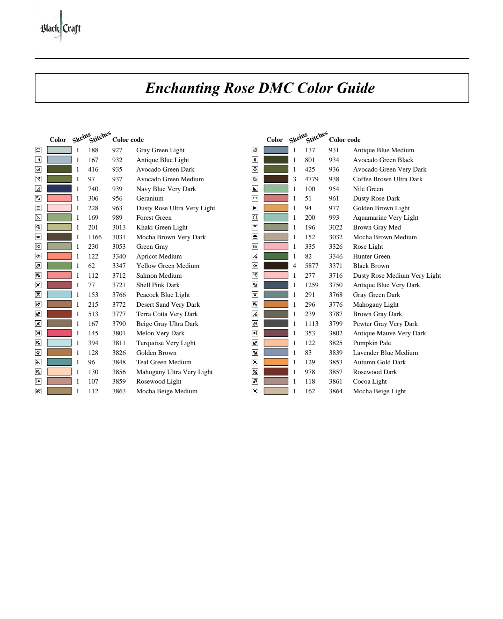 Enchanting Rose Cross Stitch Chart