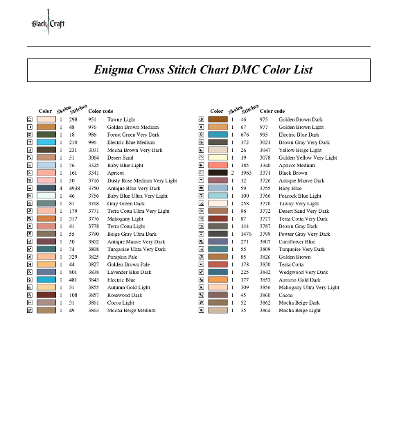 Enigma Cross Stitch Chart