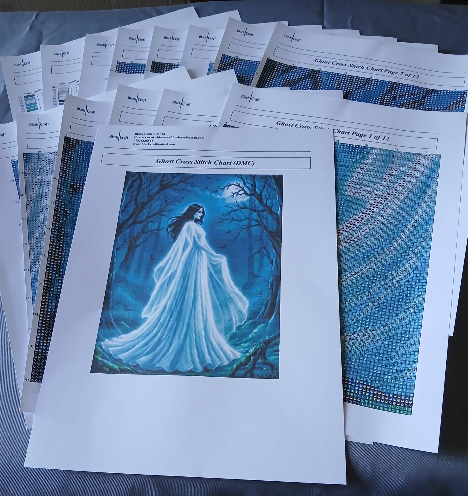 Ghost Cross Stitch Chart (DMC)