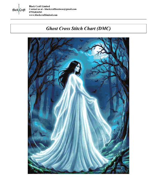Ghost Cross Stitch Chart (DMC)
