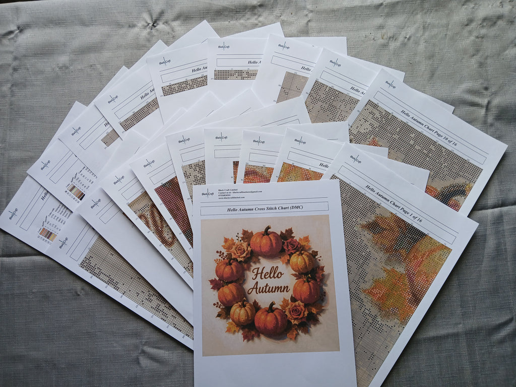 Hello Autumn Cross Stitch Chart Pattern