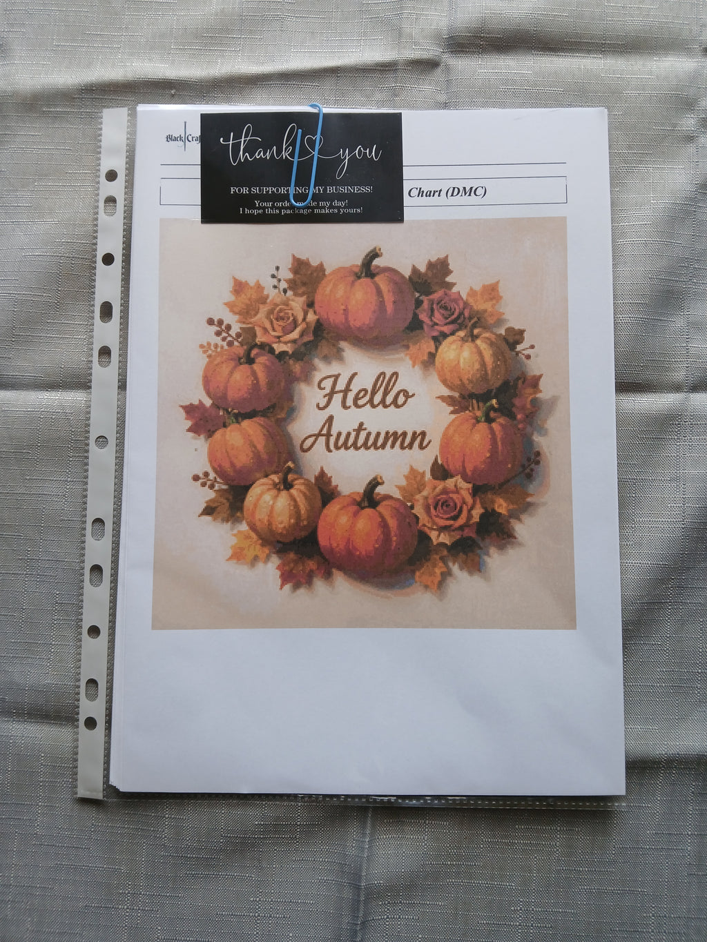 Hello Autumn Cross Stitch Chart Pattern