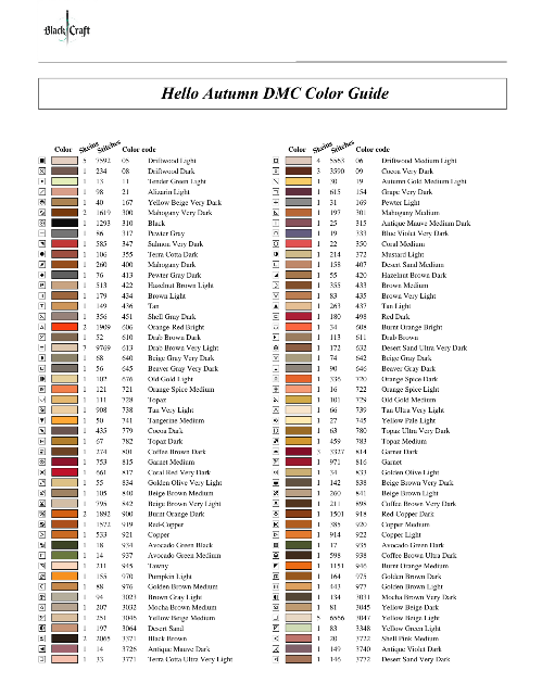 Hello Autumn Cross Stitch Chart Pattern