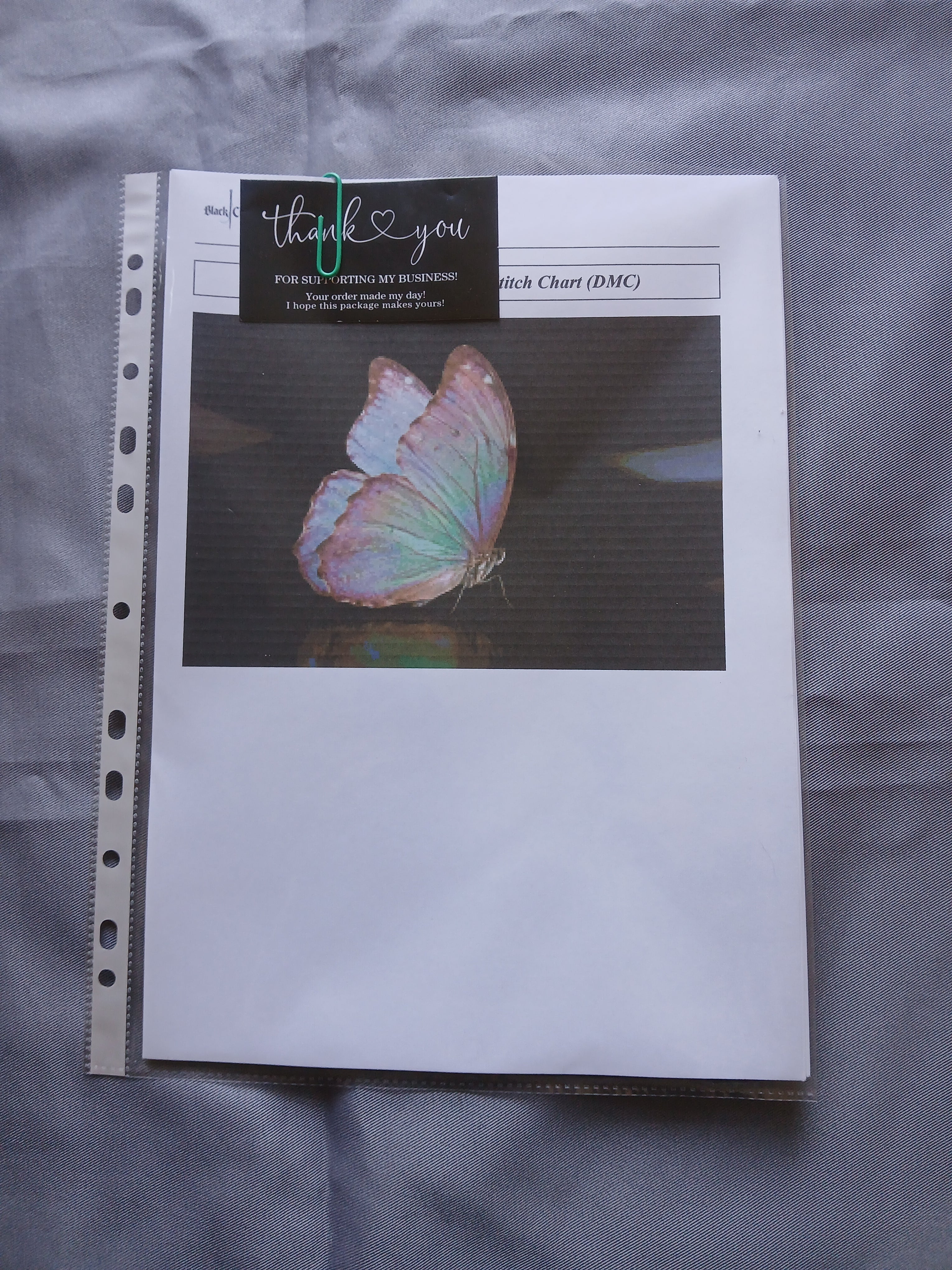 Iridescent Butterfly Cross Stitch Chart Pattern