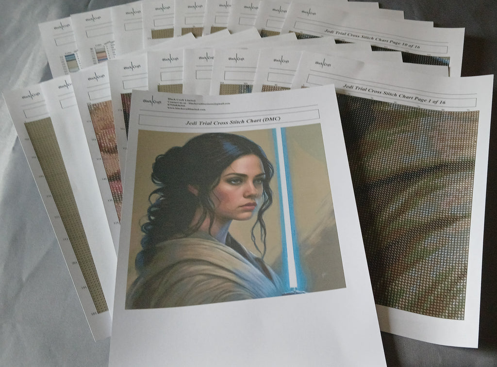 Jedi Trial Cross Stitch Chart (DMC)