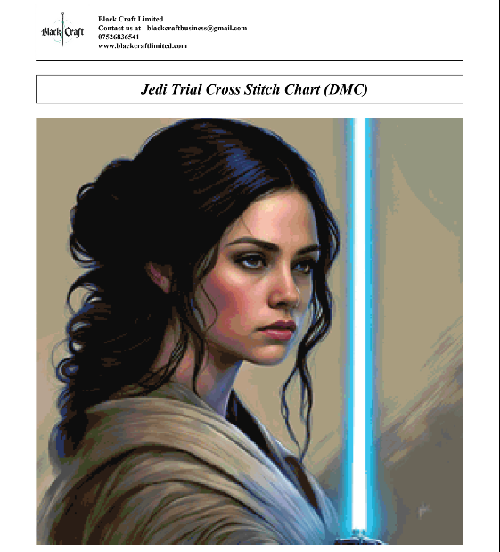 Jedi Trial Cross Stitch Chart (DMC)