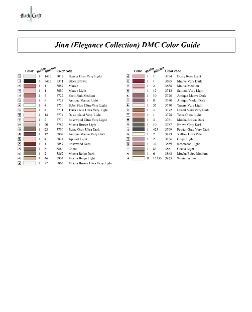 Jinn (Elegance Collection) Cross Stitch Chart