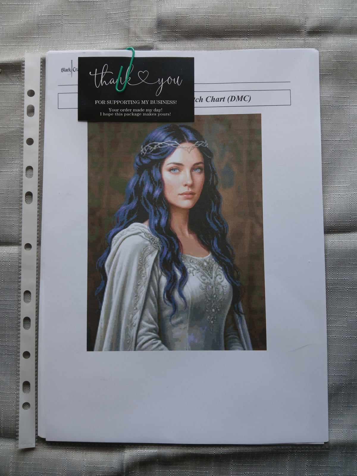 Lady Tanzanite Cross Stitch Chart Pattern