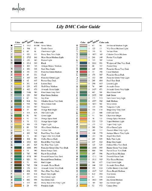 Lily Cross Stitch Chart Pattern
