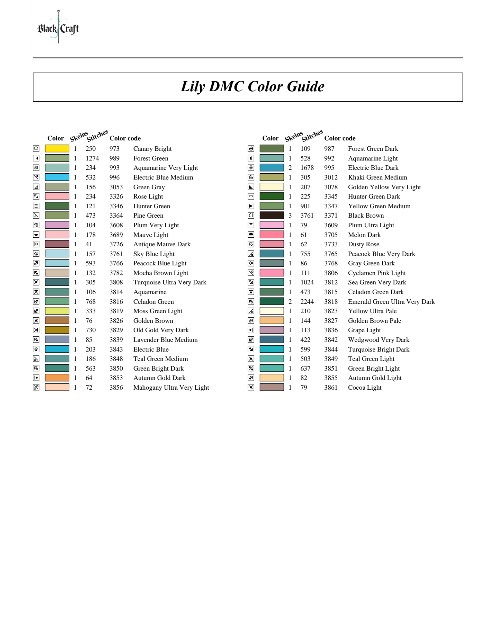 Lily Cross Stitch Chart Pattern