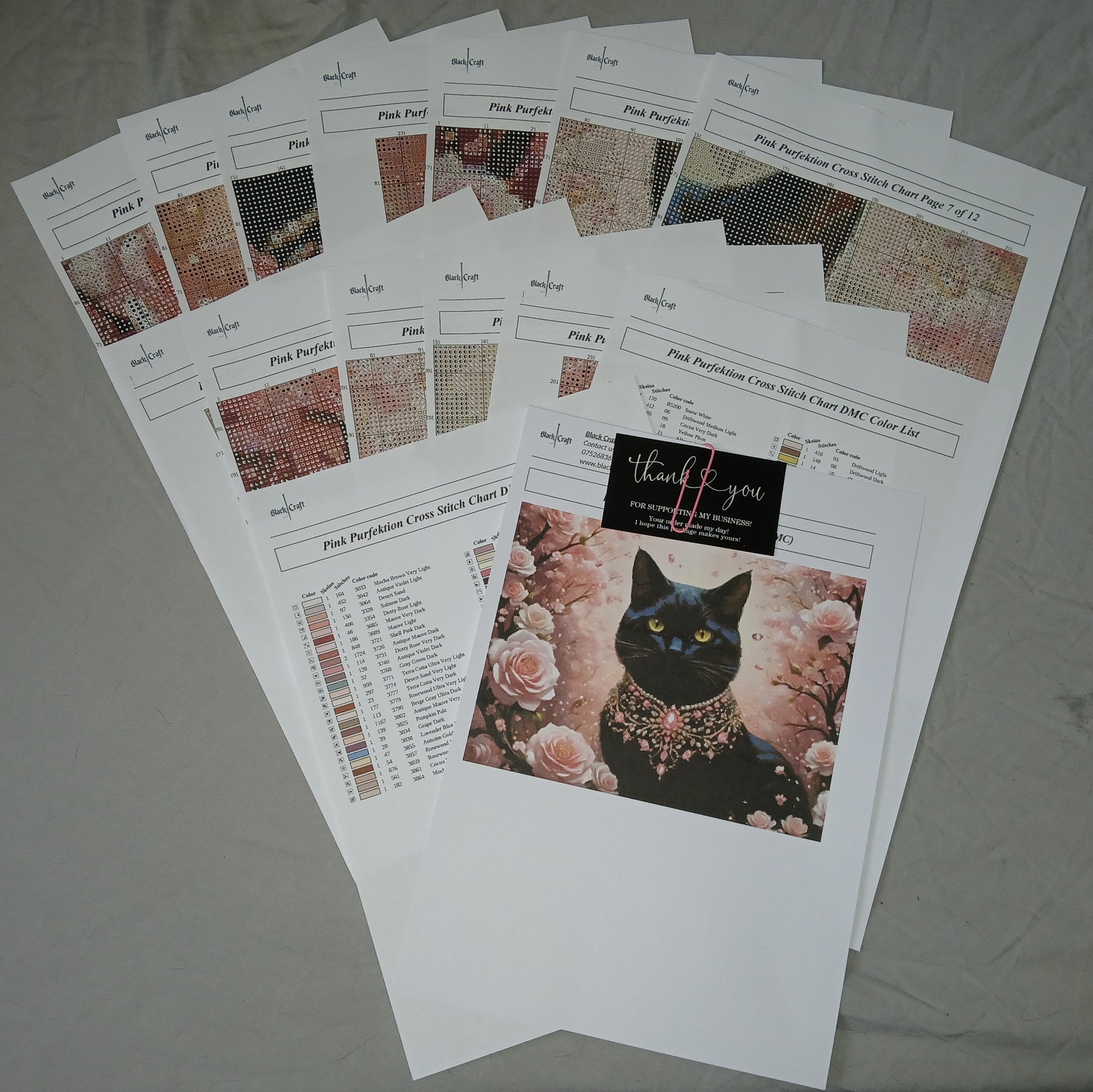 Pink Purfektion Cross Stitch Chart (DMC)