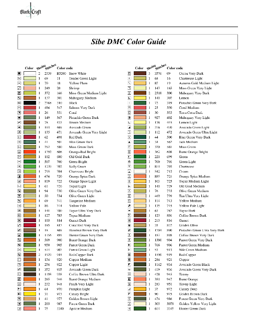 Sibe Cross Stitch Chart Pattern
