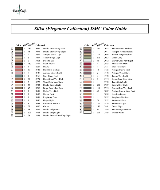 Silka (Elegance Collection) Cross Stitch Chart