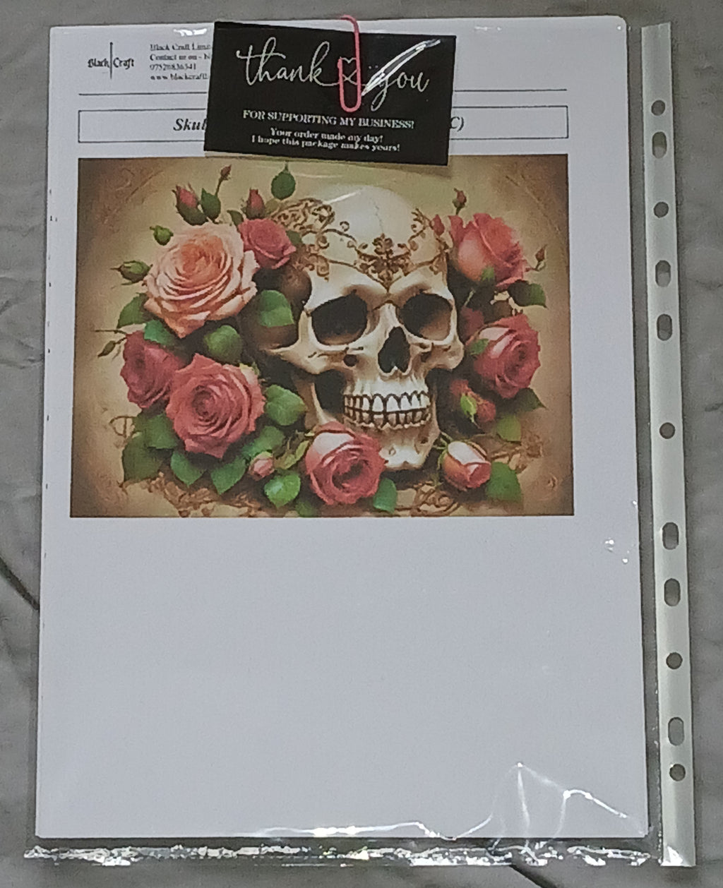 Skull & Roses Cross Stitch Chart (DMC)