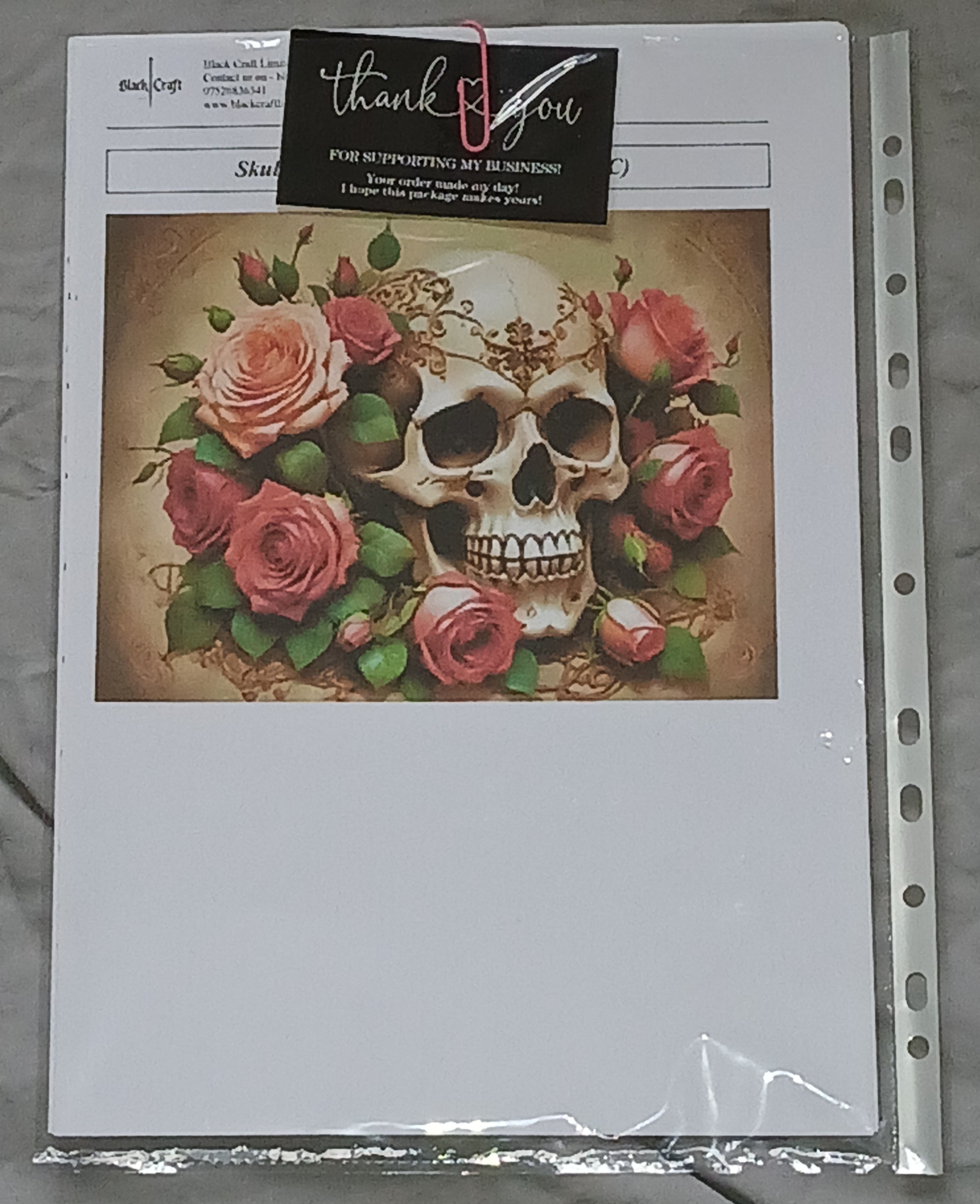 Skull & Roses Cross Stitch Chart (DMC)