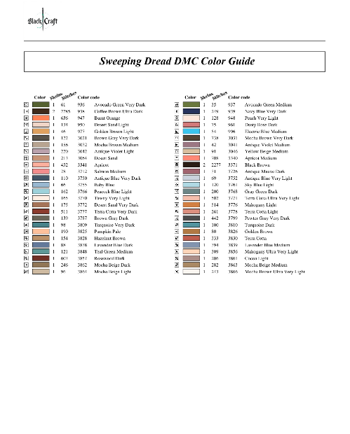 Sweeping Dread Cross Stitch Chart Pattern