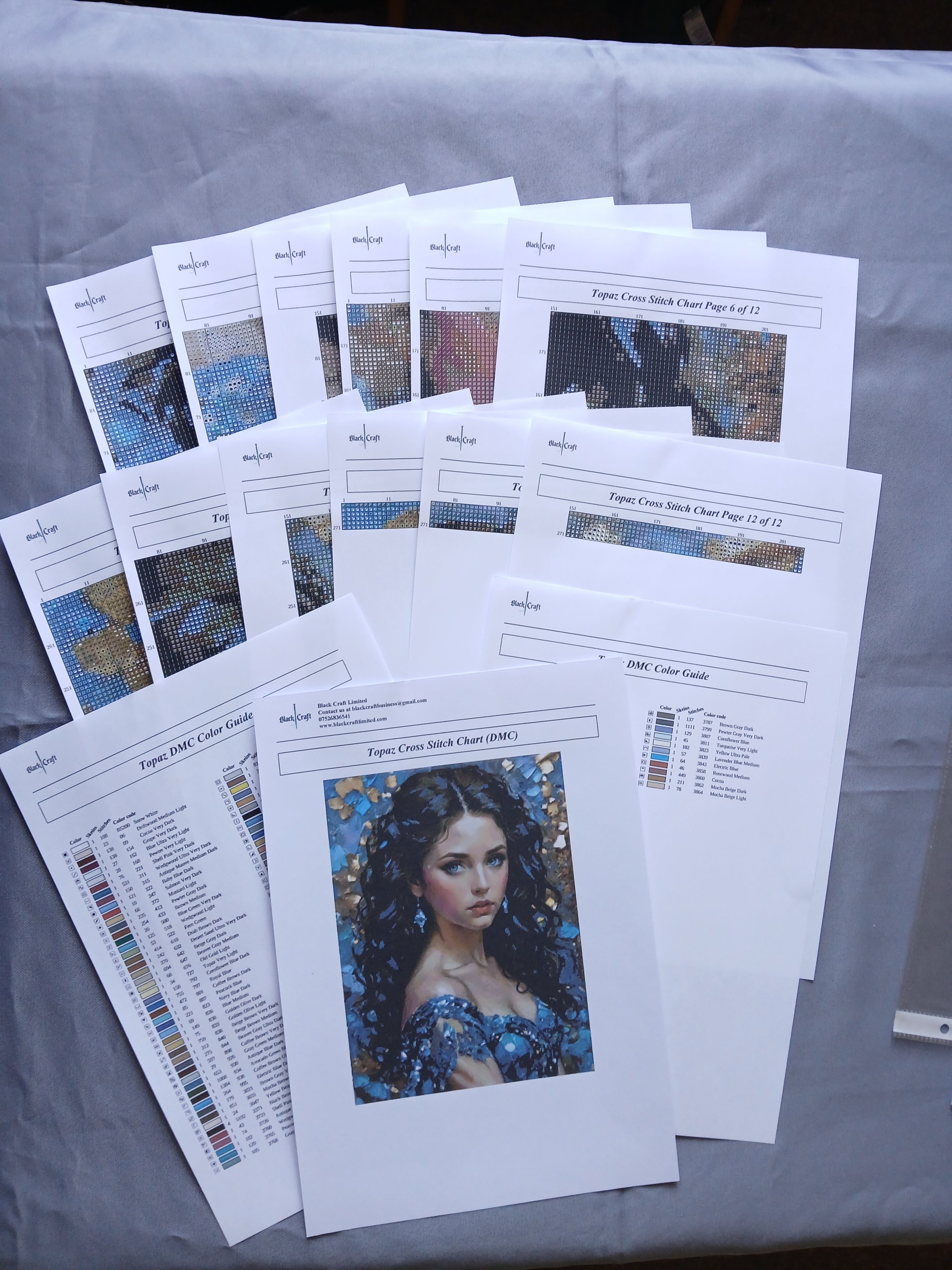 Topaz Cross Stitch Chart Pattern