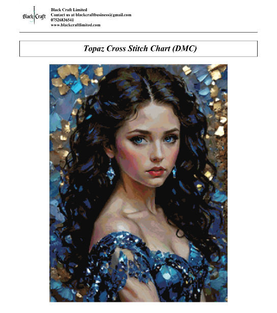 Topaz Cross Stitch Chart Pattern