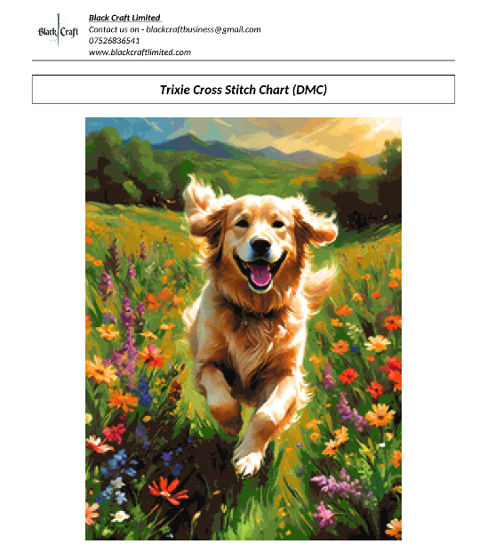 Trixie Cross Stitch Chart (DMC)